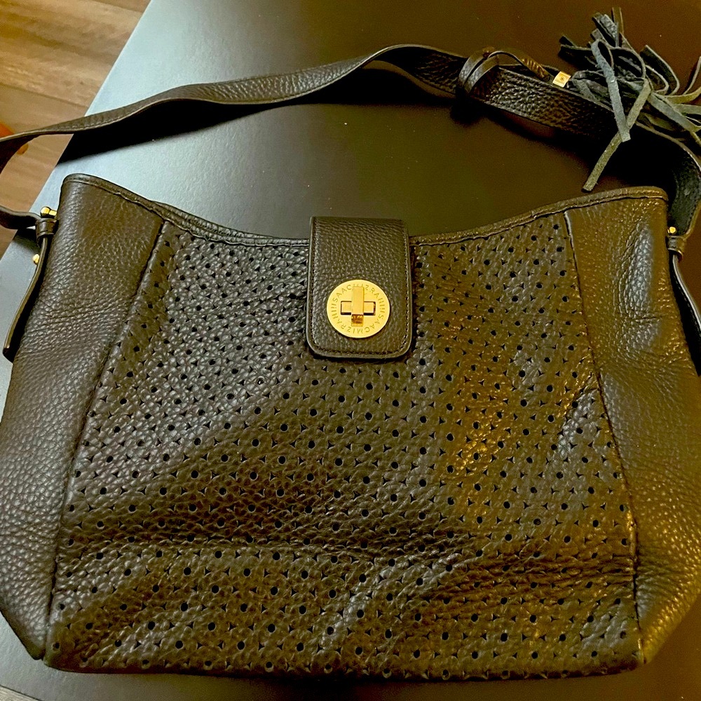 Pre-owned Vintage Isaac Mizrahi Black Leather Handbag